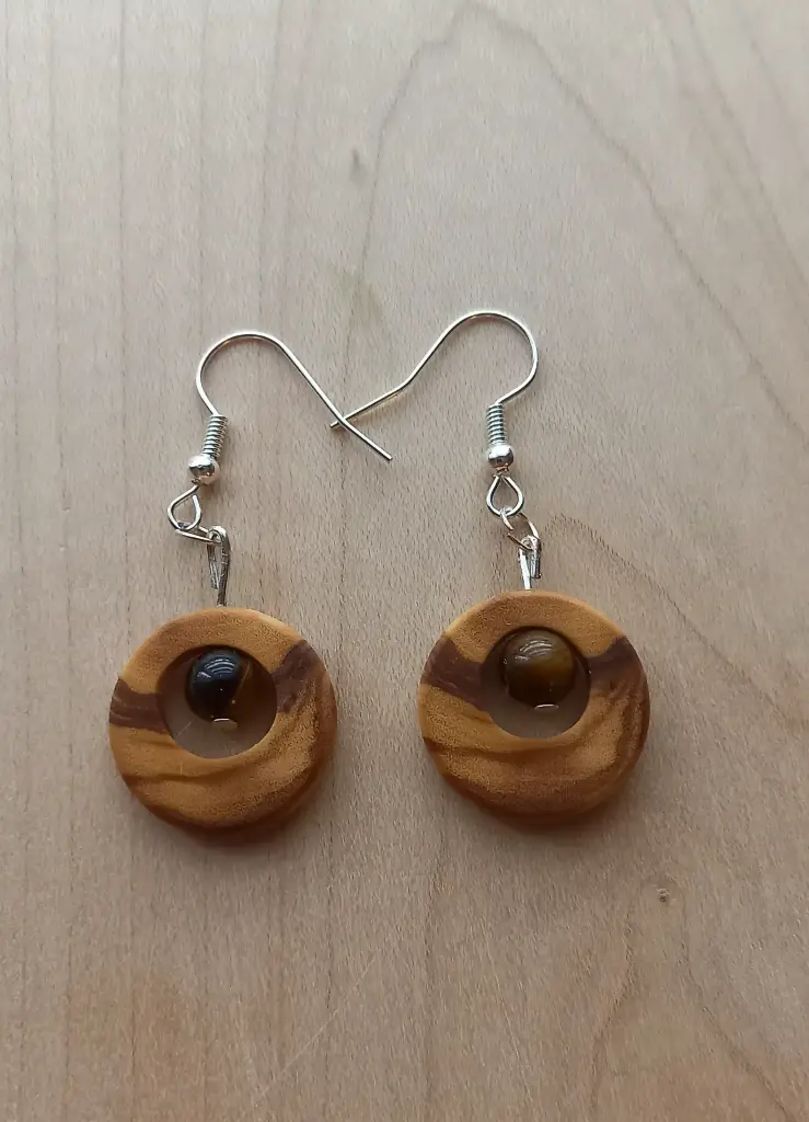 Créoles olivier et pierres d'oeil de tigre    I1